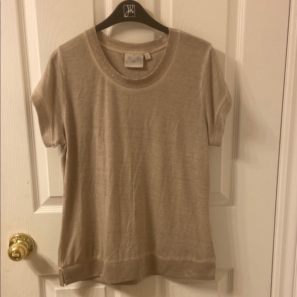 Dantelle Tan Cream Fitted Short Sleeve Tee